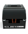 No Sweat Compact OSHA Safety Label Printer Built For Heavy Duty Warehouse Tasks Quick Print Vinyl Sticker Maker rear view showing connection ports.