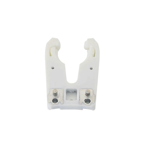 Automatic Tool Changer Bracket System For CNC Router Spindle ISO30 Taper, white precision mount for tool stability.