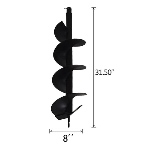 8 Inch Auger Drill Bit For Planting And Garden Beds, Post Hole Ready, Rapid Planter Compatible, heavy duty steel
