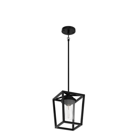 Black Pendant Lights For Kitchen Island, Modern Lantern Fixtures With Clear Glass Shades, Industrial Farmhouse Hanging Ceiling Light For Hallway