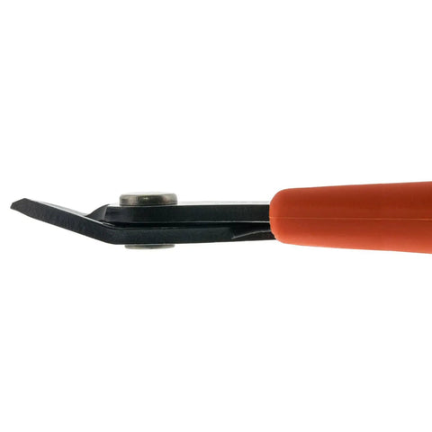 Side view of Maxi Shear Flush Cutter Red Premium Pack Heavy Duty Wire Cutter for soft wire showcasing micro shear blade and grip