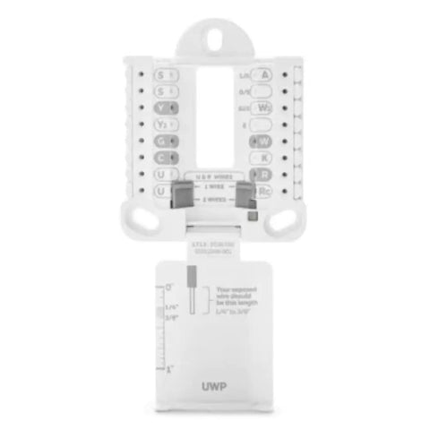 Back view of T4 Pro Programmable Thermostat 2H/1C With UWP Mounting System, showing mounting plate for easy installation.