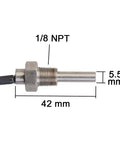 One Eighth Inch NPT Universal Oil Water Coolant Temperature Electrical Sender Transmitter Sending Unit Dual Wire Temp Sensor