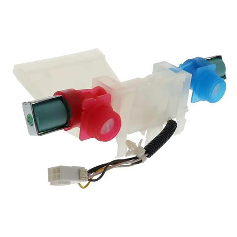 Washer Water Inlet Valve Assembly With Built In Thermistor And Vacuum Breaker 6 Pin Wire Real Time Temperature Sensing And Auto Inlet Flow Control For Smooth Laundry Sessions, 2-valve unit