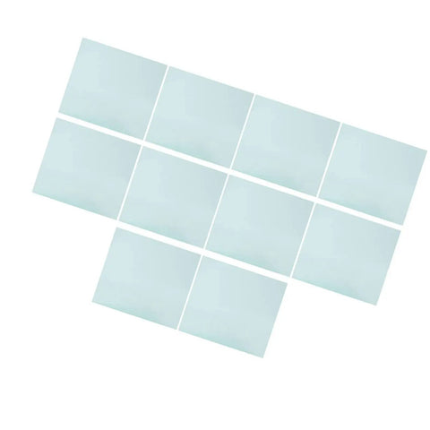 Top Pick 10 Pack Welding Lens Covers Fit Auto Darkening Helmets Heavy Gauge Polycarbonate shield sheets arranged in a grid.