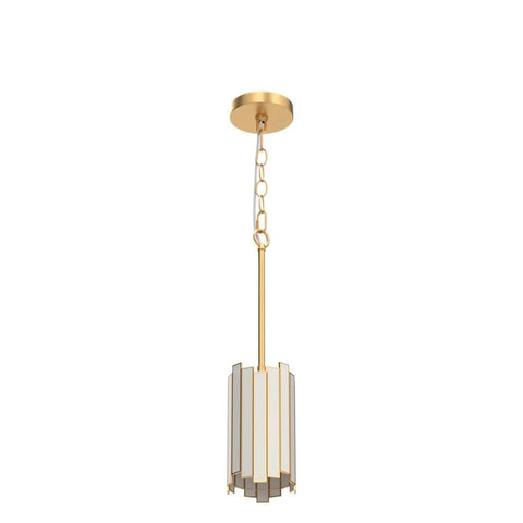 Gold Pendant Lighting With White Glass Cylinder For Kitchen Island, Hallway, Foyer, Bedroom, And Dining Room modern light fixture