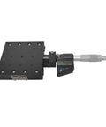 Premium Manual Linear Stage With Digital Readout For Precise X Axis Translation And Rugged Aluminum Construction, top view with measurement display.