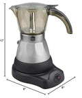 Black Espresso Coffee Maker With Transparent Carafe Brews 1 Or 3 Cups In About 5 Minutes With Auto Shut Off And Cool Touch Handle