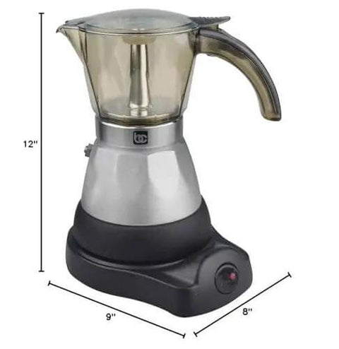 Black Espresso Coffee Maker With Transparent Carafe Brews 1 Or 3 Cups In About 5 Minutes With Auto Shut Off And Cool Touch Handle