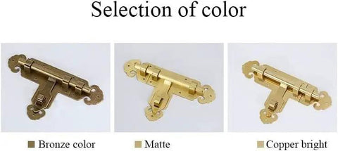 SSWKTCRPZ Solid Brass Door Lock Slide Bolt Gate Latch for Cabinet Window in bronze, matte, and copper bright finishes.