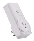 Smart Wireless Temperature Controlled Outlet With Remote Thermostat Digital Plug In Thermostat With Built In Sensor For Heating Cooling AC Fans Heaters Remote Temp Detection in white angle view