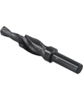 HSS cobalt two-stage step drill bit for metal, black finish, side view with cylindrical shank