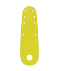 Yellow component possibly related to Roller Skate Toe Guards for Derby and Speed Skating, not compatible with bolt-on toe stop plates.