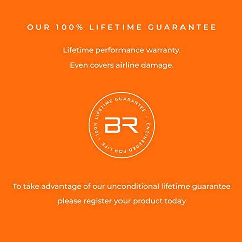 Briggs & Riley expandable spinner luggage lifetime warranty message.