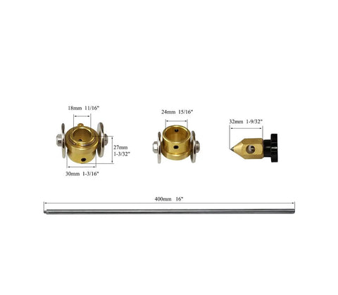 PT 31 Plasma Cutter Circle Roller Guide Wheel Spacer For Torch Attachments Copper And Stainless Wheel With Silver And Gold Finish Pro Grade Durable Roller Guide For Precise Cuts Fits PT 31 And Compatible Models Easy Alignment