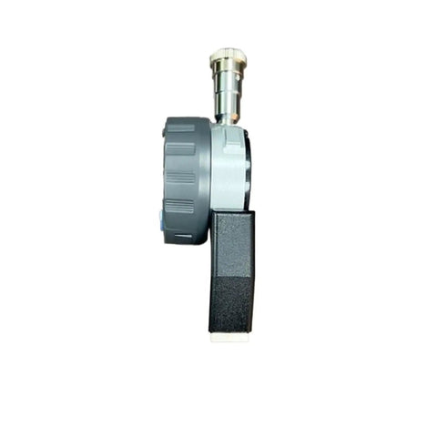 Heavy Duty Type D Digital Rubber Hardness Tester Built Tight For Rock Solid Readings Industrial Grade Housing With Precise Calibration And Reliable Lab Quality Performance side view of gray gauge