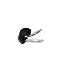 Badass Stainless Steel Brake Line Clips With Durable Neoprene Cushions, single metal clamp for securing lines and cables.