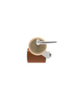 Side view of Roll N Chek Seam Roller With Probe Wood Handle For Fast Seam Testing, showcasing roller and probe on wood handle.