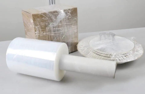 Hella Durable Clear Stretch Wrap Four Pack Five Inch Wide One Thousand Foot Eighty Gauge Industrial Self Adhering Film For Moving Packing Secure Storage Slick Handling Legit Strong Pallet Wrap Essential