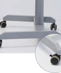 Smooth Roll Mobile Standing Desk With Height Adjustable Pneumatic Lift Sleek Black Aluminum Frame Ergonomic Rolling Workstation base with wheels