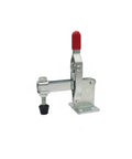 Heavy Duty Stainless Steel Vertical Toggle Clamp Jobsite Tough Side Mount Lever with red handle and base for wood and metal workpieces