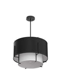 4 Light Dope Modern Black Fabric Chandelier For Dining Room Farmhouse Drum Style Pendant Light Fixture With Adjustable Down Rod E12 Bulbs Not Included 20 Inch Diameter 12 Inch Height LED Compatible