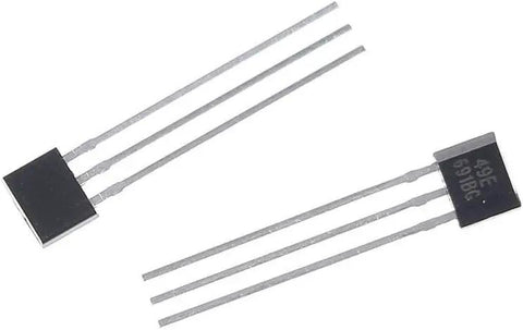 10 Pack Black Hall Effect Linear Sensors For Precise Magnetic Field Sensing Oh49E Ss49E Compatible Hall Element, two sensors shown