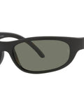 Predator Rectangular Sunglasses For Men Matte Black Full Rim Frames With Polarized Green Lenses 60 mm Wide Dope UV Protection
