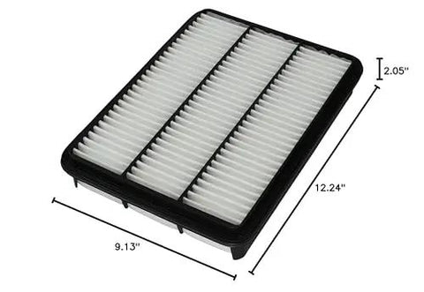 Go-To Engine Air Filter Replacement For Toyota 4Runner V8 And Tundra 3.4L/4.7L Land Cruiser Sequoia Lexus GX470 LX470 CA8918 shown with dimensions.