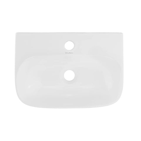 Top view of St Tropez Wall Hung Sink With Space Saving Wall Mount Dope Scratch Resistant Ceramic Sleek Modern Basin For Small Bathrooms