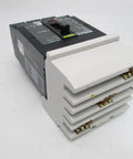 Straight Shooter Heavy Duty Industrial Circuit Breaker JJA36250 side view with white casing and electrical terminals for 600V 250A use.