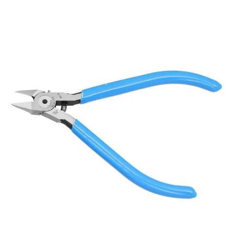 Beefy Diagonal Wire Cutter Pliers With Rebound Spring featuring blue handles on white background