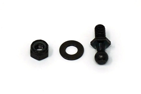 10mm Ball Studs With Washer And Lock Nut 5 16 18 Thread Black Zinc Plated For Serious Corrosion Protection Heavy Duty Built To Last Great For RVs Campers DIY Projects And Gas Springs 4 Pack, shown with nut and washer