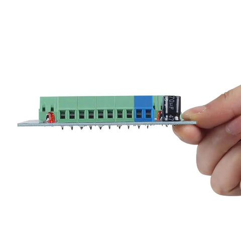 Side view of 8 Channel Optocoupler Isolation Board No Fuss 24V To 3.3V Level Shifter For PLC And MCU Signals, showing connectors and housing