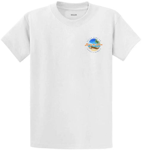 Men's Outrigger Canoe Heavyweight Cotton T Shirt 6.1 Oz 100 Percent Cotton Old School Classic Throwback Tee White 2XL Big And Tall