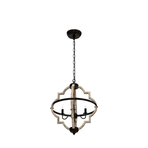 4 Light Orb Farmhouse Chandelier Stardust Finish Handmade Rustic Vintage Wood Light Fixture For Dining Room Living Room Foyer And Kitchen Brown Ideal Accent Lighting For Modern Rustic Homes