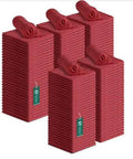 Red Cotton Shop Towels Pack Of 150 14 By 14 Inch Absorbent Cleaning Rags shown in stacks, ideal for garage and industrial use.