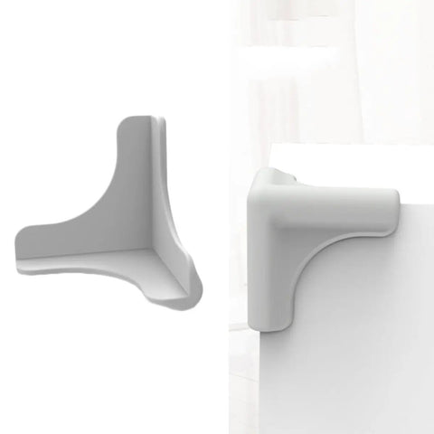 4 Pack Silicone Table Corner Protectors Set Flexible Desk Edge Guards for Home Furniture Safety, shown from side and top angles
