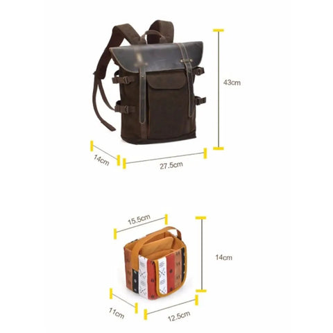 Go To DSLR Backpack With Lenses And Laptop Sleeve Built For Outdoor Photography shown with dimensions and inner organizer.