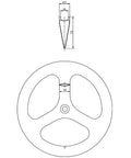Diagram of Tri-Spoke Carbon Front Wheel for Fixed Gear Bikes, 700C, 23mm Width, Lightweight 940g, Clincher Rim with 3K Glossy Finish