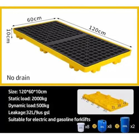 Built Like A Tank Yellow Spill Containment Platform For Heavy Oil Barrels And Chemical Hazards Solid Polyethylene Drum Pallet With Industrial Grade Safety For Warehouses And Jobsites