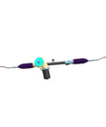 Direct Fit Electric Power Steering Rack EV Vehicle Conversion Kit With Rock Solid Rack And Pinion Design view from side showing motor and tie rods.