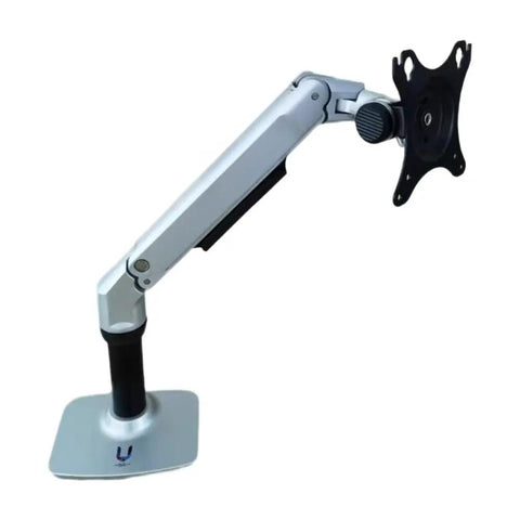 Built Different Heavy Duty Monitor Arm With Smooth Multi Angle Swivel, single arm mount with rock solid base for desks.