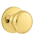 Juno Dummy Door Knob No Turning Interior Single Sided Push Pull Handle For Closets And French Double Doors Pantry Polished Brass Easy DIY Install Including All Hardware polished brass dummy knob front view