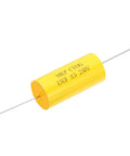 15uF 250V Axial Film Capacitor MKP CBB20 For Audio Crossover And Speaker Systems Yellow Step Less Film Capacitor Self Healing Pro Grade Quality High Stability 2 Pin Lead 34mm Long, yellow axial body