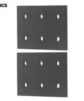 Heavy Duty Stainless Steel Flat Connecting Plates With 6 Holes For Table Chair Bed Shelf Frame Repair Black Heavy Hardware Fasteners, set of 2. 