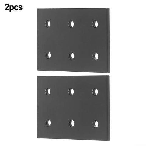 Heavy Duty Stainless Steel Flat Connecting Plates With 6 Holes For Table Chair Bed Shelf Frame Repair Black Heavy Hardware Fasteners, set of 2. 