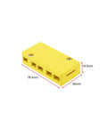 Yellow Two Pack Five Pole Junction Box For Electric Bicycle Motor Controller Wire Harness Insulation Case With Screw Nuts 78.5 By 36 By 18.5mm Durable Resin Enclosure