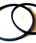 Two Replacement V Belts Belt Set For Lathe Model 1240 PD laying flat, black rubber material, part of 1240 PD Machinery spare parts.