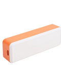 Mini UPS Battery Backup With 2600mAh Rechargeable Lithium Cell white and orange power supply unit side view